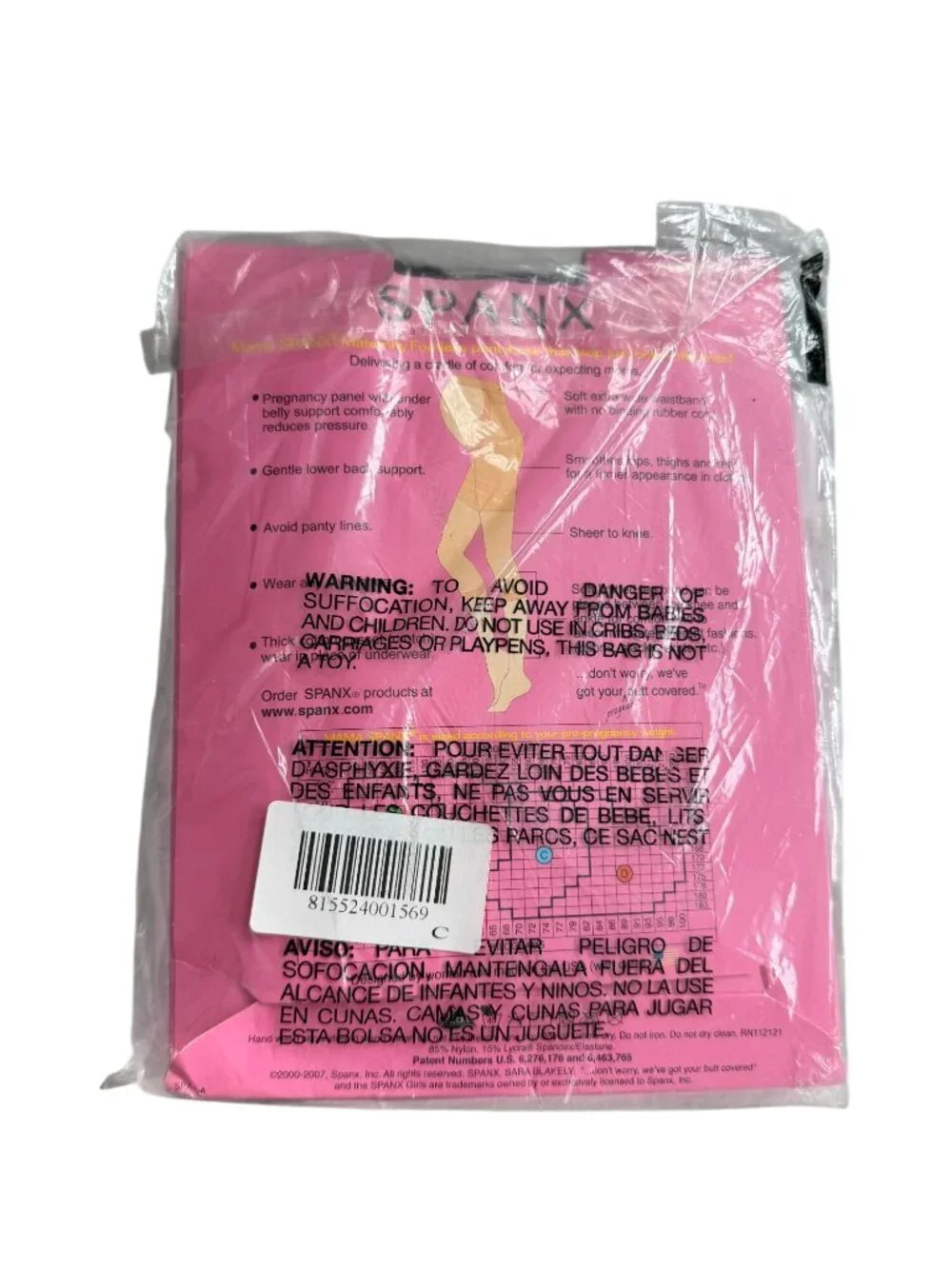 SPANX Mama Black Footless Maternity Tights Size B NEW NWT